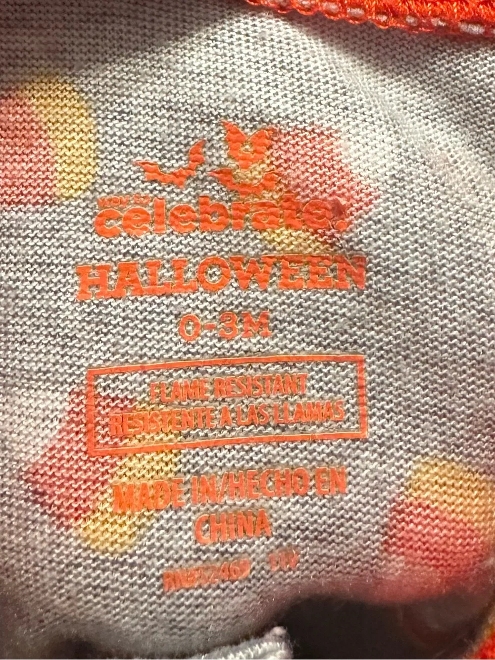 Baby Candy Corn Print Footed One-Piece Pajamas - Gray and Orange
